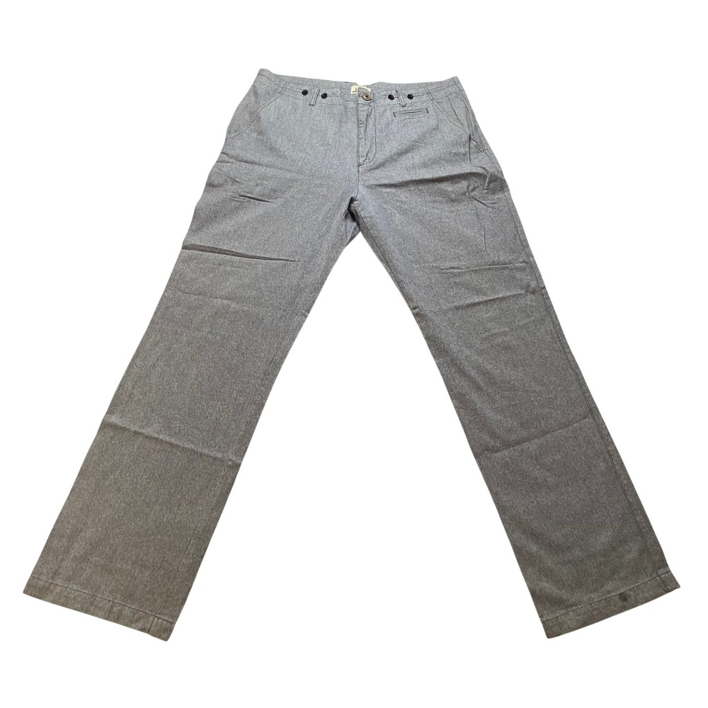Koto Mens 36  Gray Heathered Cinch Back Straight Leg Trousers Workwear Style